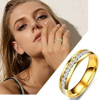 Mnjin Frosted Silk uzorak umetnuli religen Rhinestone Legura žena Izvrsna prstena modni nakit Poklon prstenje za prijatelje Djevojke dječake Dijamantni prstenovi zlato 10