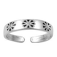 Cvijet. Sterling srebrni prsten za prsten nakit ženski uniseks