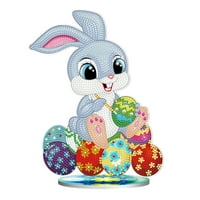 Uskršne brisane kućne komplete Hordu Rabbit Diamond Bušilica Easter Decoration Uskrs Rabbit DIY Diamond