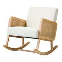 Stolica za ljuljanje, moderno naslonarca akcentna stolica udobna ležaljka sa drvenom bazom, tapecirana