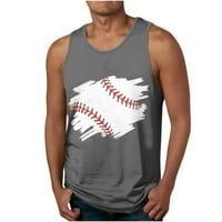 Muški tenkovi Ljetni novi muški baseball 3D ten za ispis TOP Ležerne prilike Sportske majice bez rukava Top košulja Grey XXXXXXL