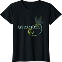 Zamislite Dragonfly Hippie Mirov znak Tie Dye Besplatna duhovita majica