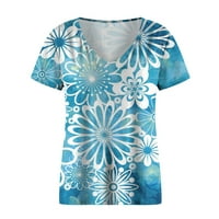 Ljeto Plus vrhovi veličine za žene, modni ženski ljetni V-izrez kratkih rukava, ležerna bluza za majicu