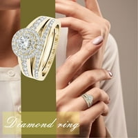 Yinguo Europska i američki par prstenovi, umetnuli cirkon prsten klasični nakit