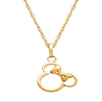 Disney Minnie Mouse Girls '14KT zlatna silueta privjesak ogrlica, 18 lanac