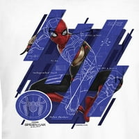 Junior's Marvel Spider-Man: Nema šanse za kućne kostim planove ploče Grafički tee bijeli veliki