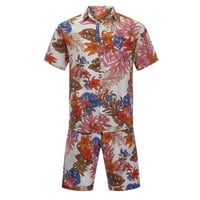 Povremene dvije odijela za muškarce veliko i visoko cvjetno dugme za cvjetno print niz kratke majice