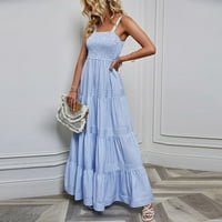 Leesechin Ljetne haljine za žensko čišćenje Trendy Dame Ljeto Ležerne prilike Print V-izrez Camis bez