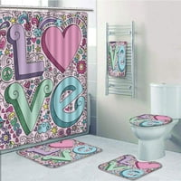 Doodle ručno izvučeno 3D ljubavno pismo psihodelic Goorvy šezdesetih nadahnuti mirovni poljubac u kupaonicu