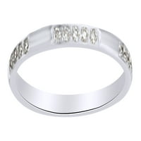 Okrugli oblik bijelog prirodnog dijamantskog obloge za prsten u 14k bijelo zlato