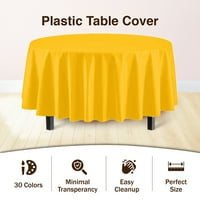 Izvrsna 84 okrugla stolnjak pokrivač - žuti plastični stolnjak za jednokratnu upotrebu - Teška premium