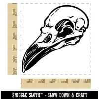 Crow Raven Bird lobanja samo-inking gumenog mastila za mastilo - crvena tinta - velika