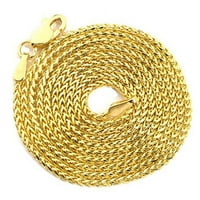 Lovebling 14k žuto zlato od čvrste dijamantski rez Franco lanac ogrlica sa lobsterom