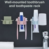 Zidne viseće četkice za zube četkice za zube za zube Organizator pukotine za pranje pucanja, ružičasta