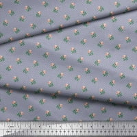 SOIMOI poliester Crepe tkanina točka, lišće i ruža cvjetna tiskana tkanina od dvorišta široko