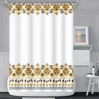 Sonernt Yellow Boho Bathroom Shower Curtain Gold Floral Pattern Exotic Paisley Damask Print Design Shower Curtains Waterproof Polyester Fabric Bath Curtain with Hooks for Home Decorative