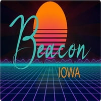 Beacon Iowa Vinyl Decal Stiker Retro Neon Dizajn