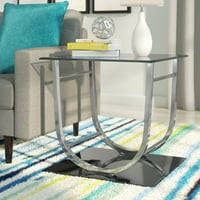 Cinderford završni stol, osnovna boja: hrom, gornji materijal: staklo