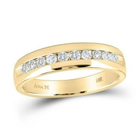 14k žuto zlato okruglo Diamond Wedding Jedinstveni redni prsten CTTW