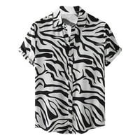 Havajska majica za muškarce Ljetne casual tipke Plaža Ne-pozicioniranje Ispis Ispirt Short rukava bluza plus veličina Muška plaža Uznemiravanje gumba Thirt