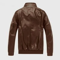 Jakna za muški kožni kaput modni patentni patentni zatvarač plus veličina FAU kožna motocikla Bomber