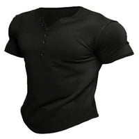 Sanviglor Men T majice Kratki rukav Ljetni vrhovi T-majica Slim Fit Basic Tee Dnevna haljina Bluza Brown