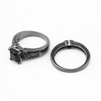 Yuehao prstenovi šuplji dijamantni prsten kreativni crne dame ljubavne prstenove