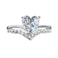 14k pozlaćeno rublje zvona prstena princeze personalizirani dijamant cirkon u obliku srca u obliku srca