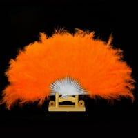 Svadbeni showgirl Dance Elegant Veliki feather Folsing ručni najalni dekol narančasta