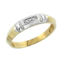 10k žuto zlatne dame Diamond Wedding Band Ring Women 0. CTTW Sjajno rezano širok veličine 8