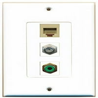 Riteav - Port RCA Green i Port COA kablovska TV - F-tipa i lučka telefon RJ RJ beige Dekorativna zidna