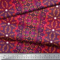 Soimoi Poly Georgette Tkanina Stripe & Mosaic Kaleidoskop tiskani tkaninski dvorište širom