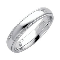 Jewels 14k bijelo zlato Čvrsta teška težina obična tradicionalna udobnost Fit Migrain vjenčani prsten