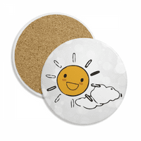 Weather Sun Cloud Ilustracija Uzorak COASTER CUP šolja za zaštitu stola upijajući kamen