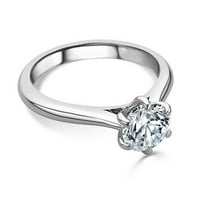 1. CTS Okrugli moissanite Solitaire zaručni prsten za žene 18k bijeli pozlaćeni pozlaćeni svadbeni vjenčani