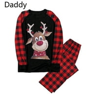 Vrijeme i trube, božićne pidžame za porodičnu opremu, sin kćeri setovi, meka, crna, božićna jelena glava