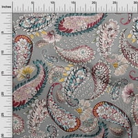 Onuone baršunaste sive tkanine Azijski Paisley Craft Projekti Dekor tkanina Štampano od dvorišta široko