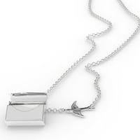Ogrlica s bloketom Miss Lucky St. Patrickov dan Jednostavan četveronožni dijelovi u srebrnoj koverti