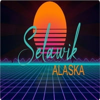 Selawik Aljaska vinilna dekal Stiker Retro Neon Dizajn