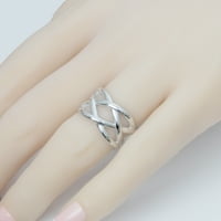 SZ Sterling Silver X Criss Cross Eternity Ring