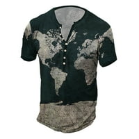 Wofedyo košulje za muškarce MENS CASTEN 3D digitalni ispis majica kratkih rukava Top Thirts majice za