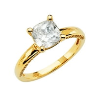 Dragulji LU 14K Žuto zlato Kubična cirkonija CZ zaručničke prstene veličine 6.5