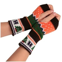 Jerdar rukavice Ženske pletene rukavice pola prste rukavice olor tople božićne rukavice Darove čišćenja
