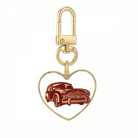 Deep Red Classic Cars uzorak obrišite zlatni kvotni privjesak za ključeve