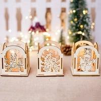 Božićni držač svijeća šuplji drveni ukrasi za svijeće i ukrasi za šivanje svijeća Creative DIO poklon