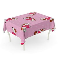 Pink Slatka Doodle plemenski psi za Dan zaljubljenih Crvena stolna stolna stolna stolna pokrivač za kućnu zabavu Decor
