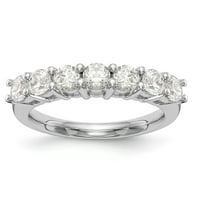 14k bijeli zlatni prsten za prsten za vjenčanje Diamond oko 7-kamena veličine 9