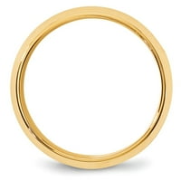 Čvrsti 14K žuti zlatni muški okupljanje ivice udobnosti FIT WEDBEDING BAND prsten veličine 11