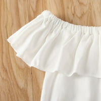 Fanvereka Toddler Djevojke Dress Set Modni ruffle Off ramena Vrhunska suknja s visokom strukom
