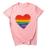 GDFUN Žene Pride Rainbow Flag zastava Tunički pulover kratkih rukava majica majica majica za žene